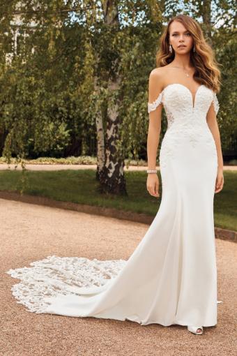 Crepe Wedding Dress with Incredible Lace Train Winona $3 thumbnail