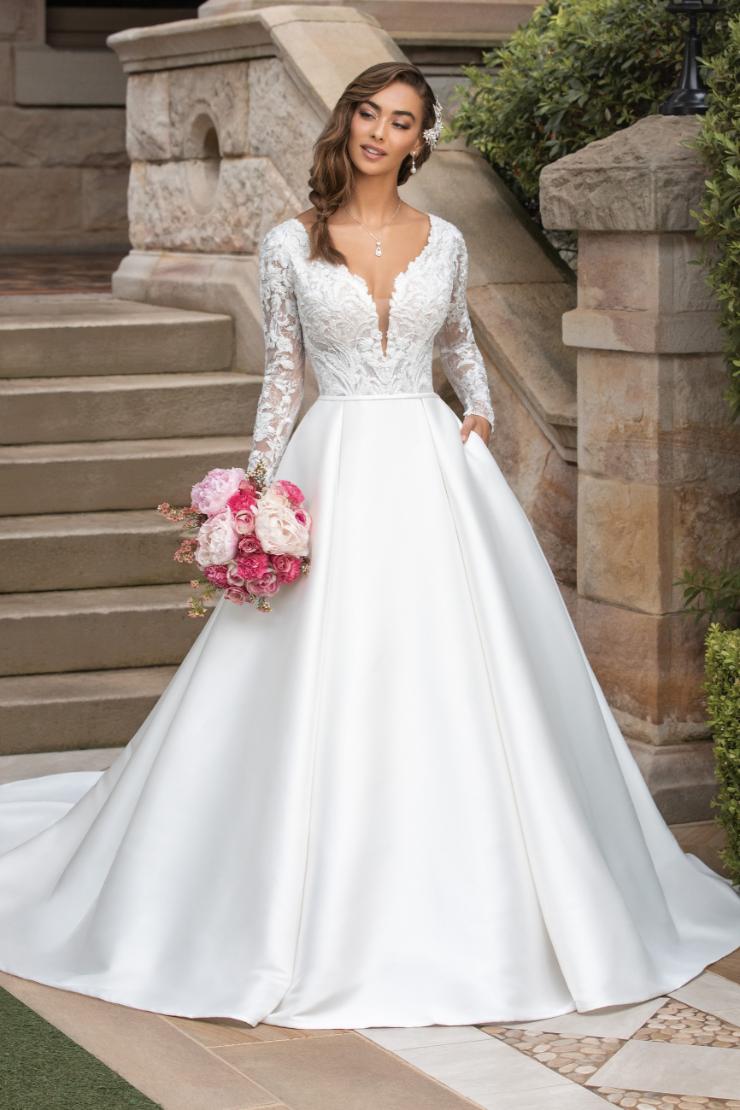 Dreamy Winter Wedding Dress with Lace Sleeves Tahani Thumbnail Image