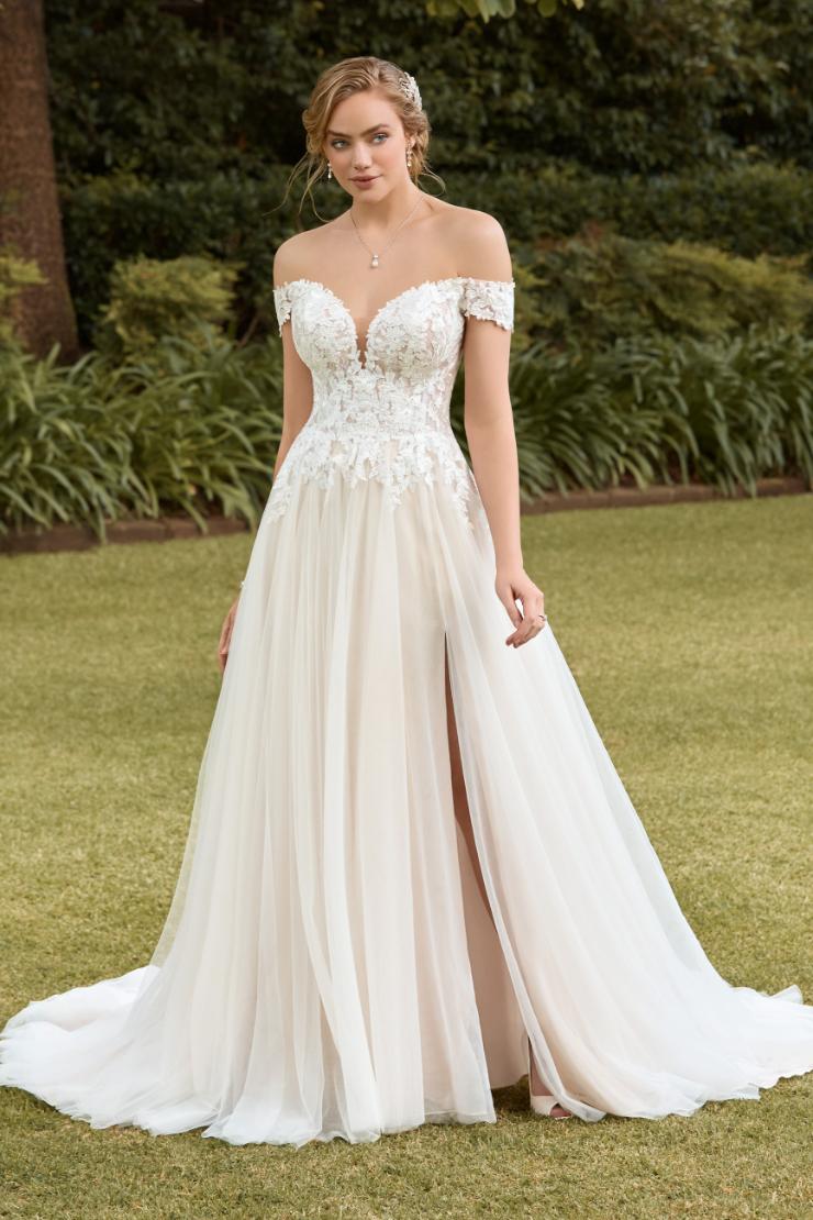 Off the Shoulder A-Line Beach Wedding Dress Bloom