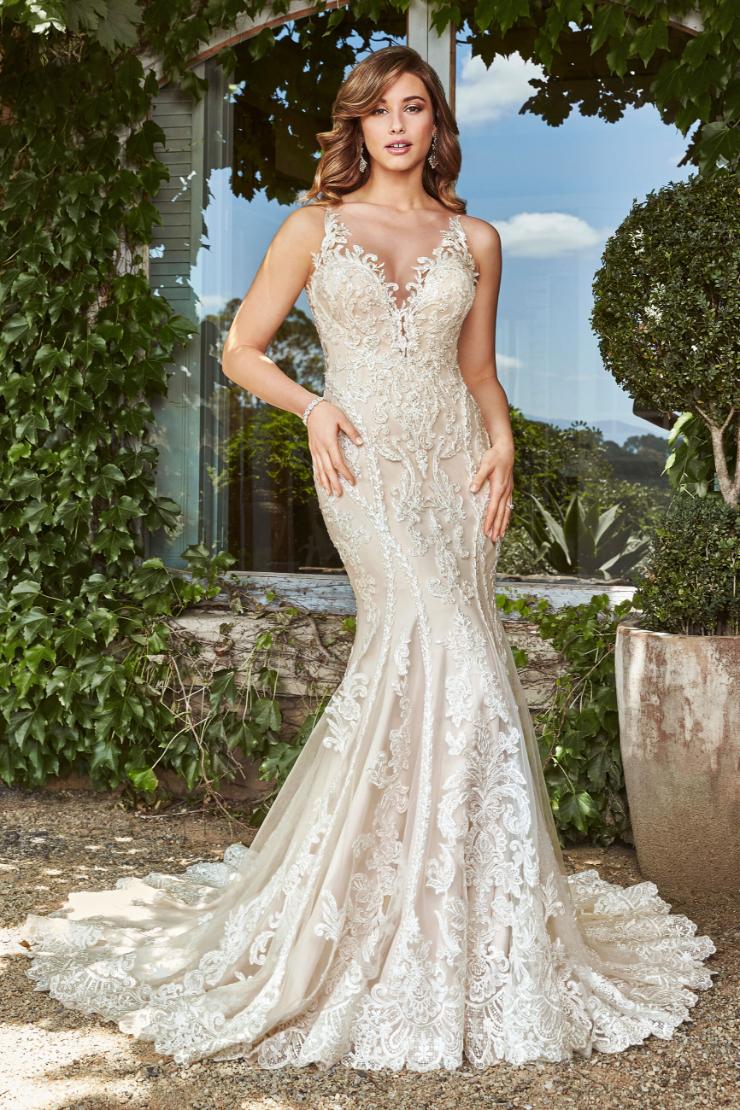 Statement-Making Lace Gown with Sheer Back Karla Thumbnail Image