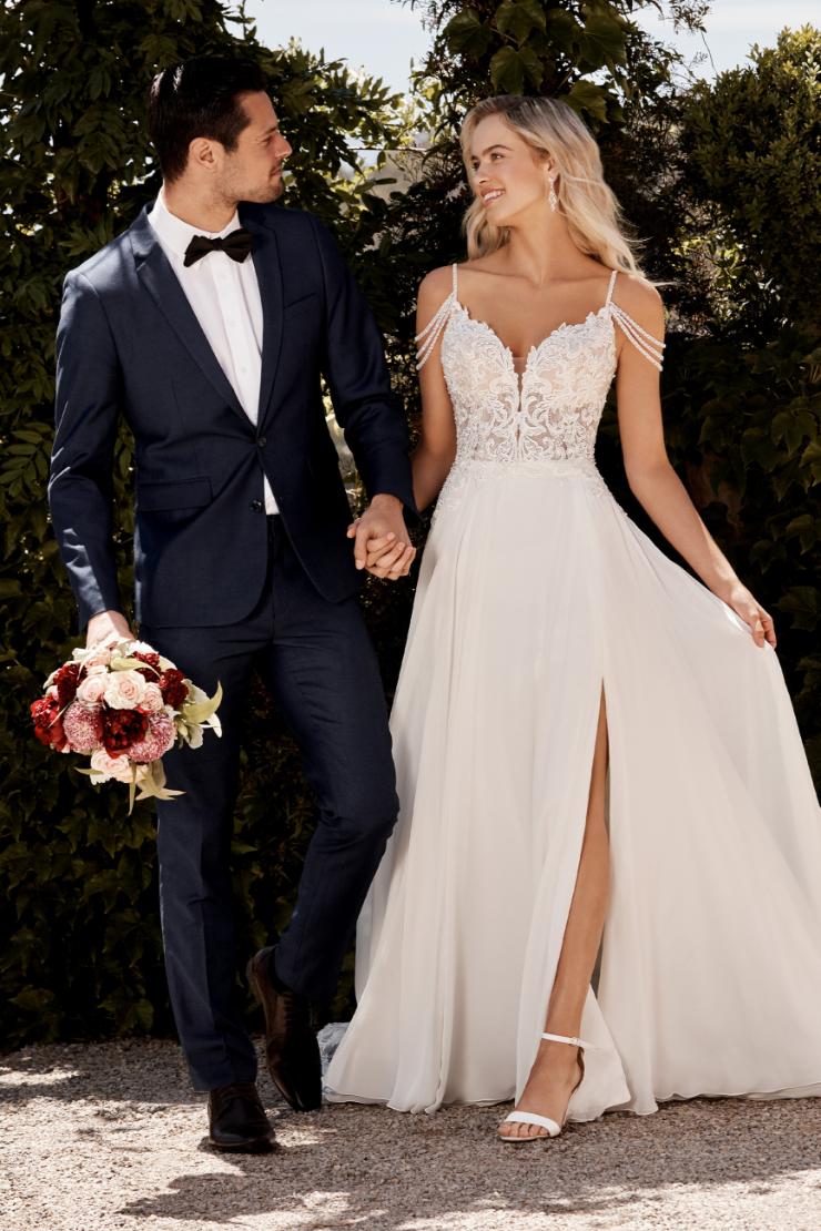 Casual Beach Wedding Dress with Side Slit Saskia #$0 default picture