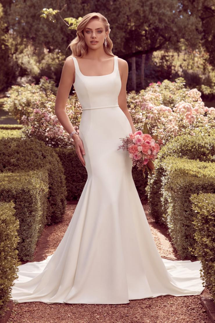 Modern Minimalist Crepe Wedding Dress Paxton