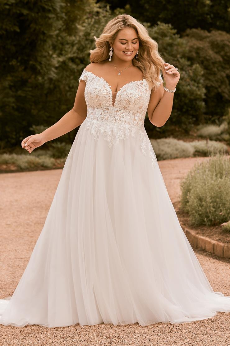 Off the Shoulder A-Line Beach Wedding Dress Bloom