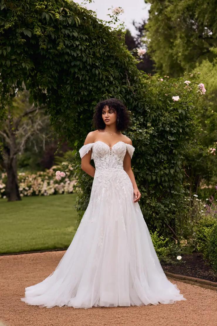 Ethereal Wedding Dress with Beaded Semi-Sheer Bodice Gueniver Thumbnail Image