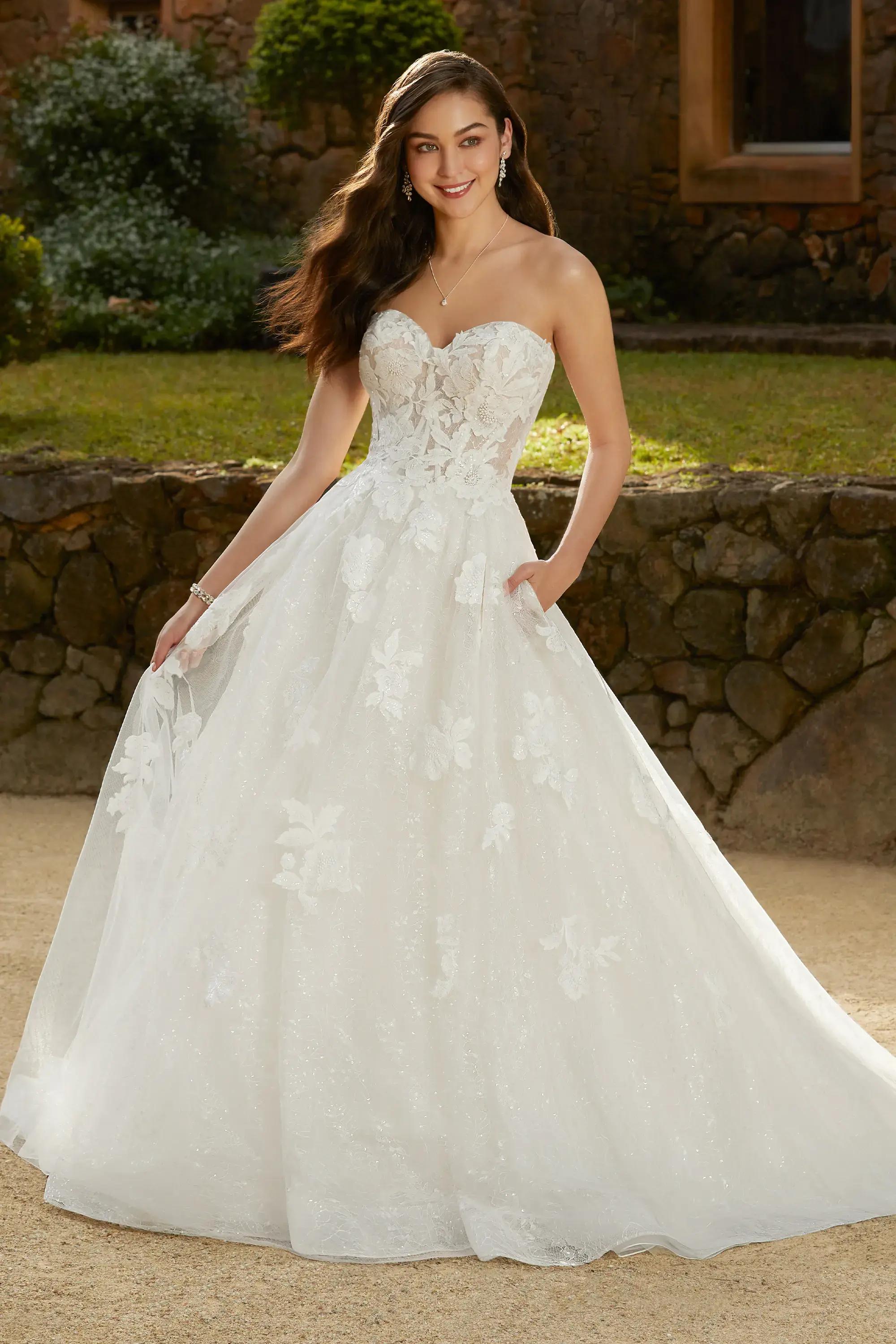 Romantic A-Line Wedding Dress with Pockets Paige $1 autoplay loop mute thumbnail