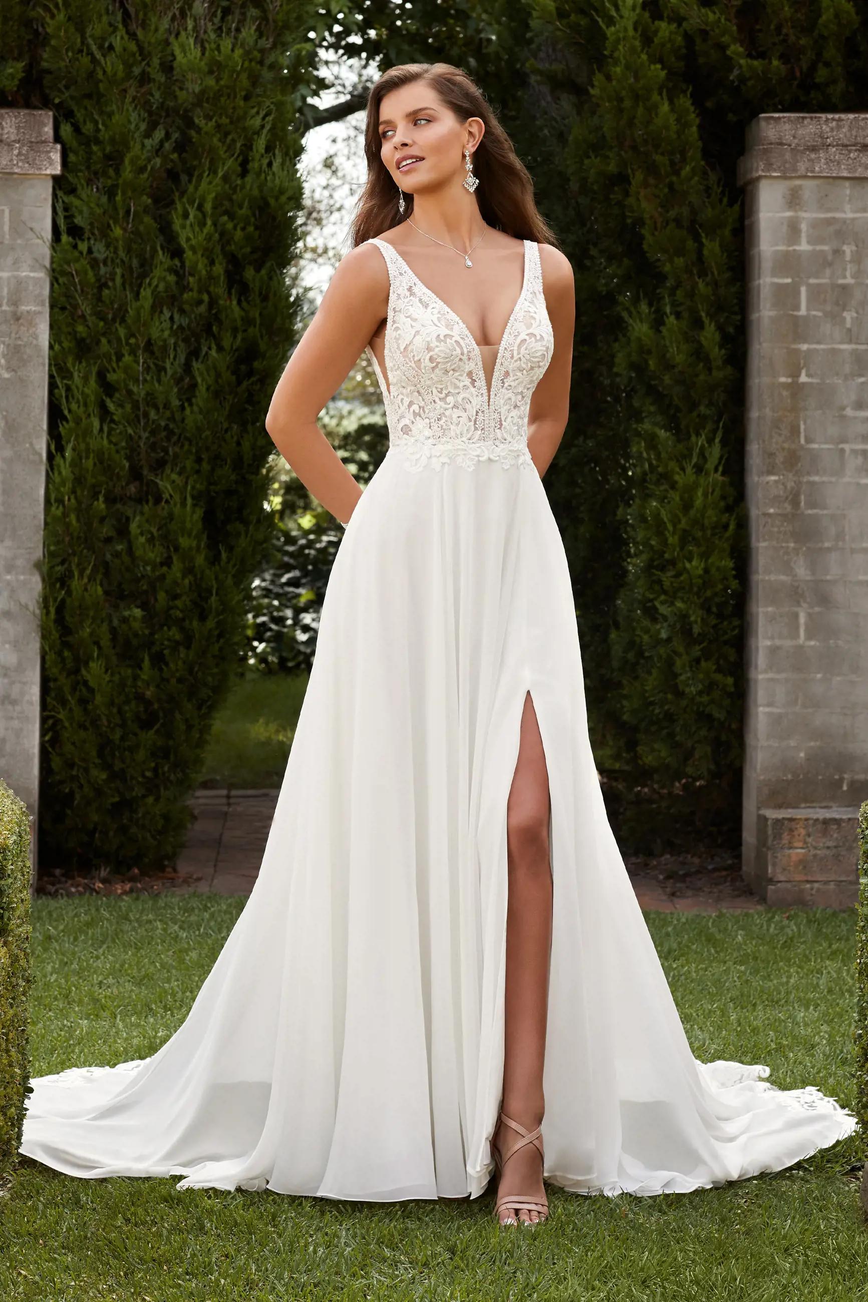 Dreamy Beach Wedding Dress with Statement Train Claudia $1 autoplay mute thumbnail