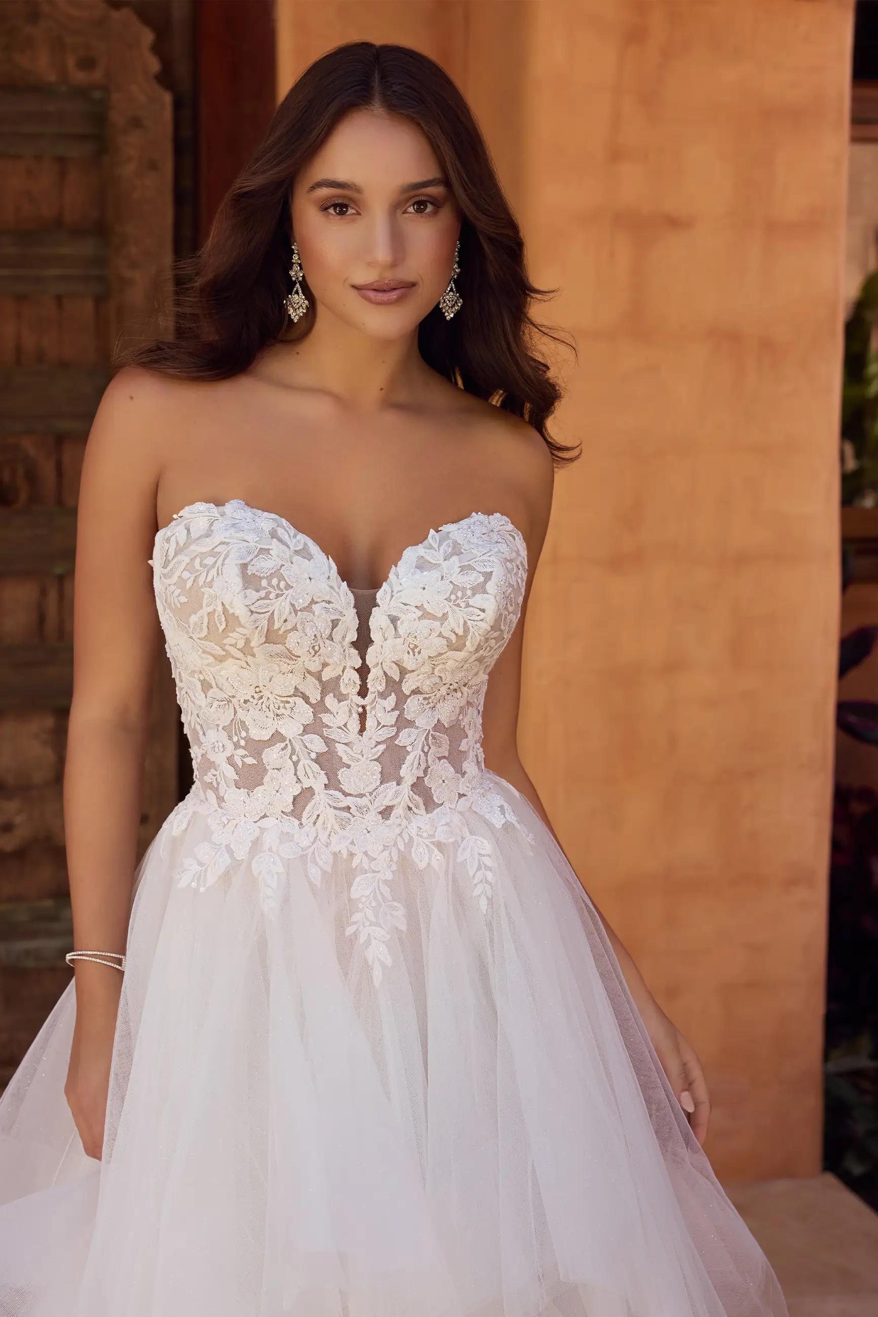 Modern Ball Gown with Magnificent Lace Bodice Tilly $1 autoplay loop mute thumbnail